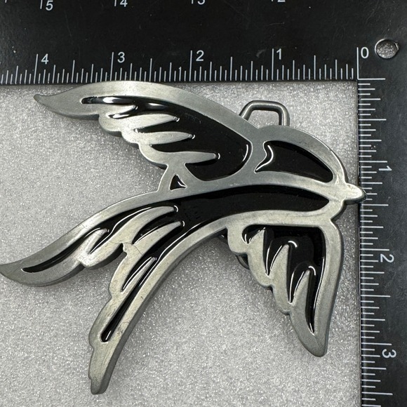 Black Bird Belt Buckle Swallow Flying Wings Metal Western Cowboy Biker - Picture 9 of 12